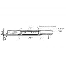 LED Leuchte LD8001-78-Ø90 Querschnittszeichnung