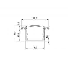 LED-Leuchte LD8003E Querschnittszeichnung
