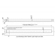 LED-Leuchte LD8003EL Querschnittszeichnung