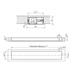 LED-Leuchte LD8010EF DIM Querschnittszeichnung