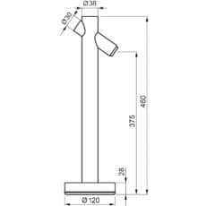 LED-Leuchte LD8072 HOB Kochfeldleuchte Querschnittszeichnung
