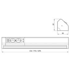 LED-Leuchte LD8115AS Querschnittszeichnung