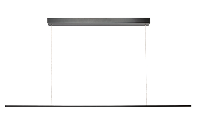 An elegant, minimalist pendant light in black, ideal for modern kitchens and living rooms