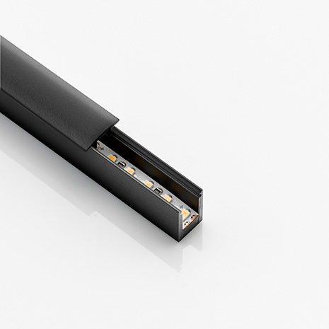 Black cover for the ld8104 LED system, offering an elegant and modern lighting solution for a variety of rooms.
